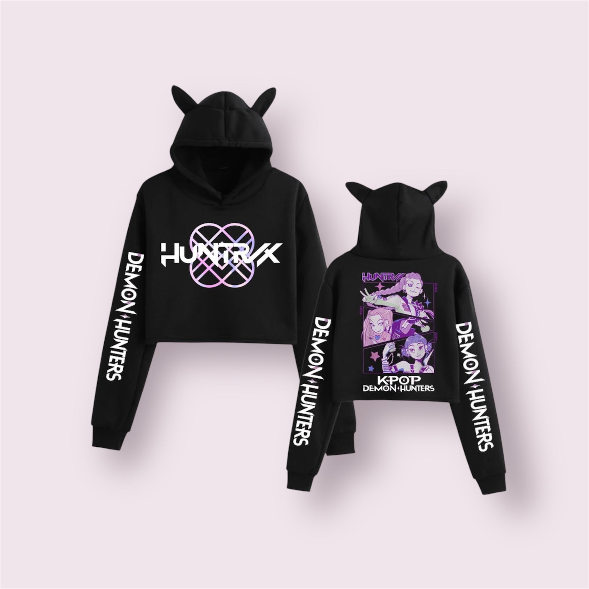 K-Pop Demon Hunters Huntrix Crop Top Hoodie