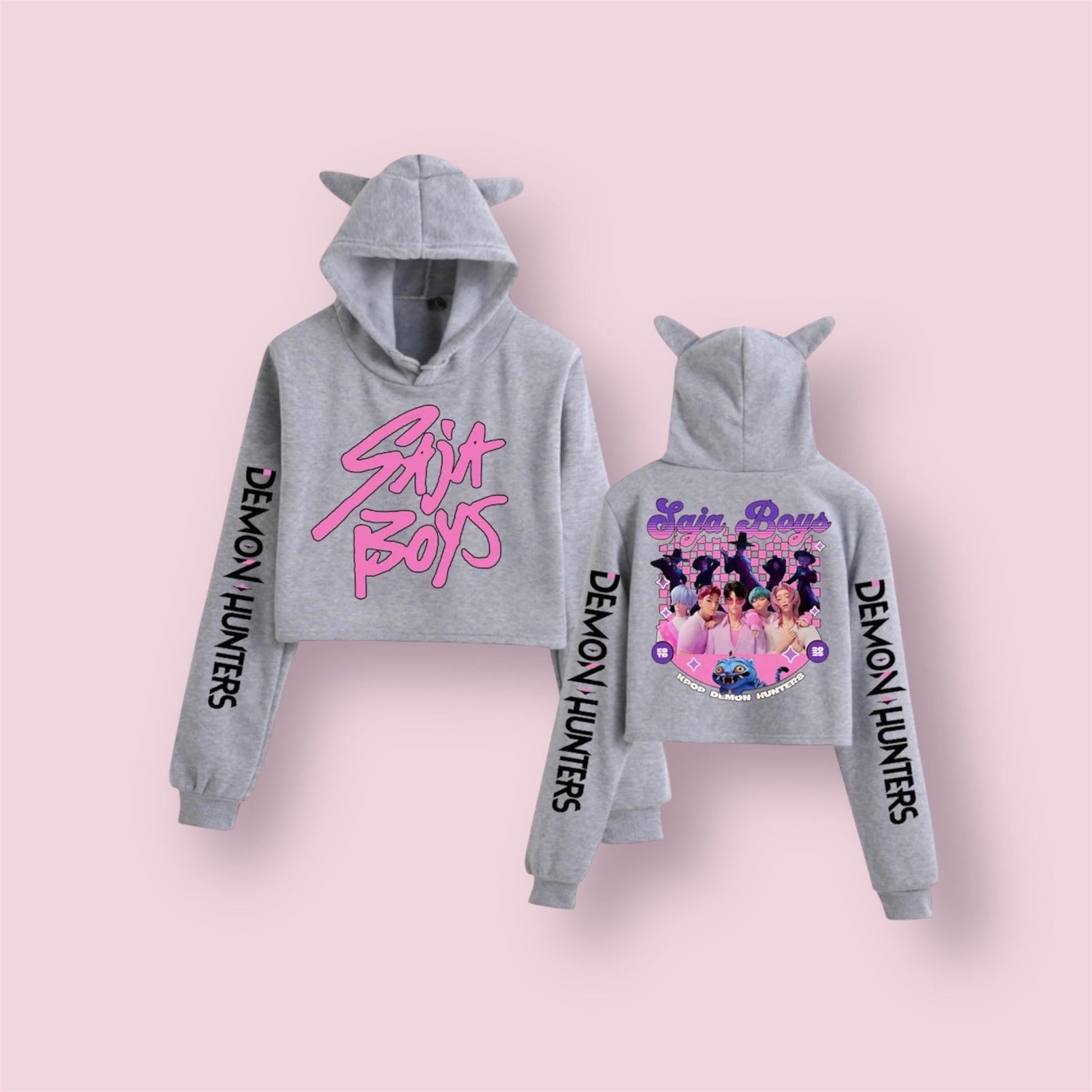 K-Pop Demon Hunters Saja Boys Crop Tops Hoodie