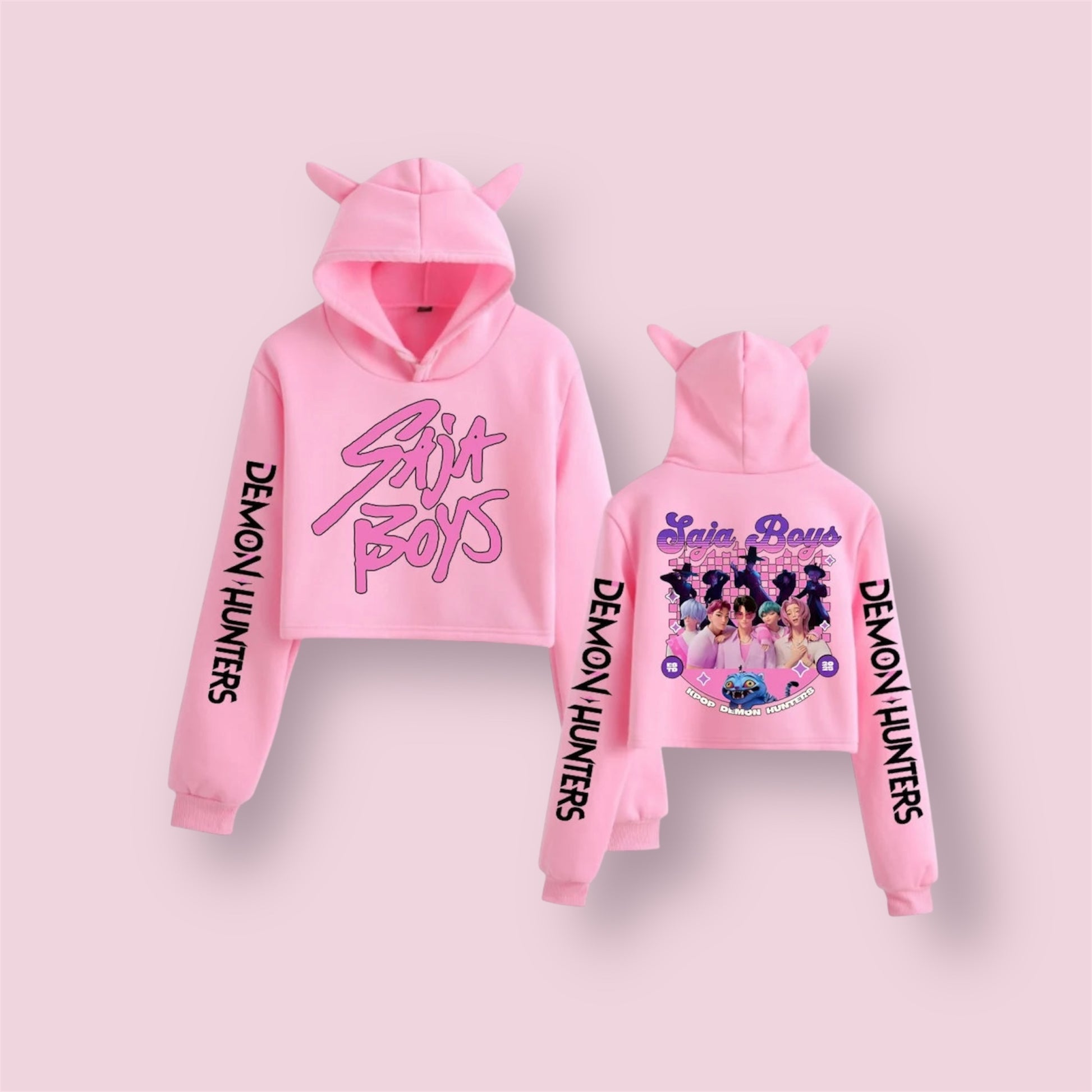 K-Pop Demon Hunters Saja Boys Crop Tops Hoodie