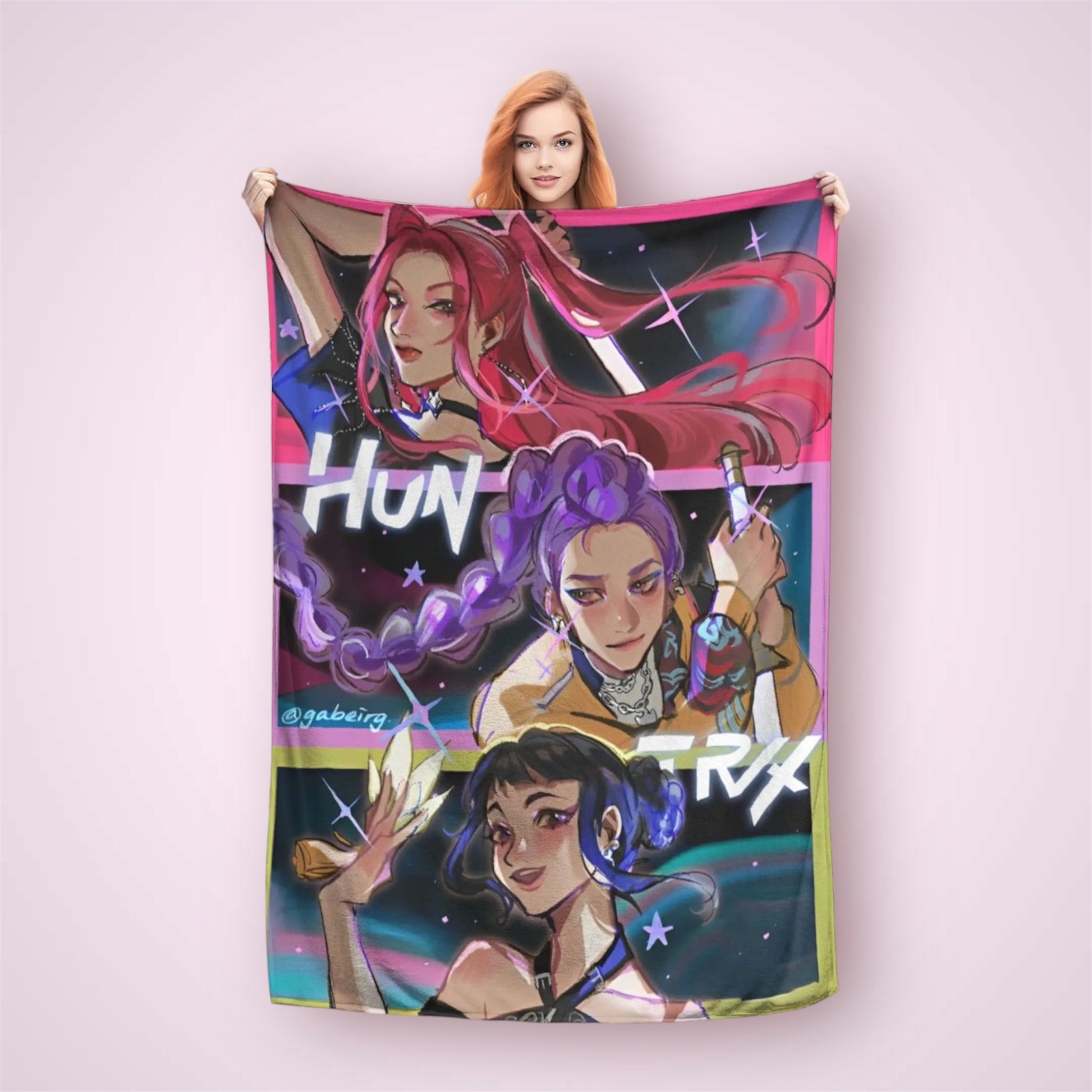K-Pop Demon Hunters Huntrix Anime Blanket
