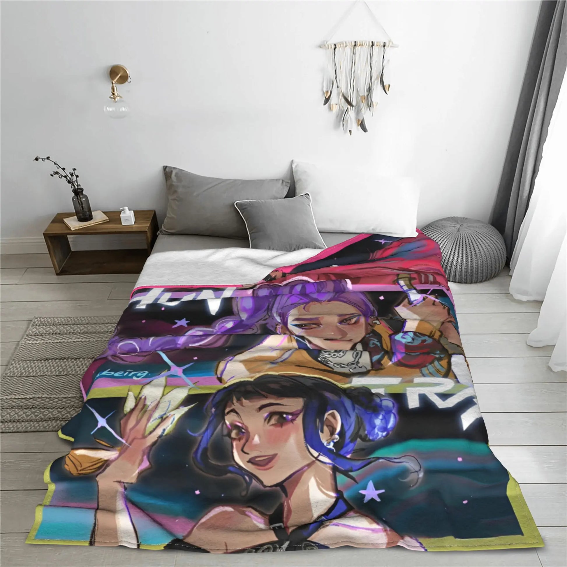K-Pop Demon Hunters Huntrix Anime Blanket